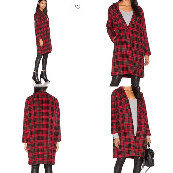 SOLD! Motel Ernest Coat Black Red Plaid Size M - Picture 2 of 7